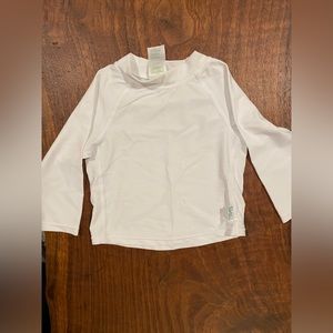 Green Sprouts Rash Guard / SPF 50 Long Sleeve T Shirt size 12 months, white